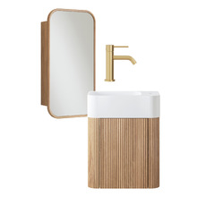 Nomad 450mm Wall Hung Small Space Vanity Package with Shaving Cabinet & Mixer